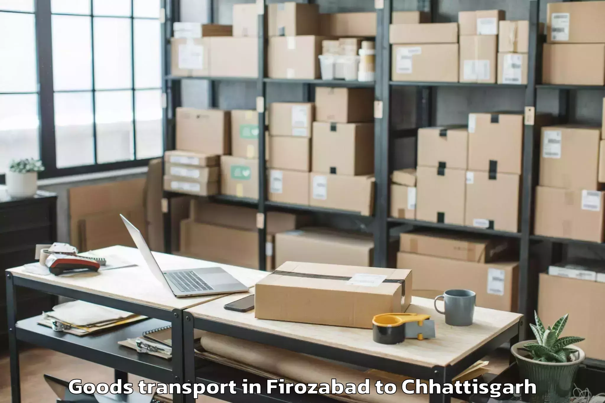 Professional Firozabad to Champa Goods Transport